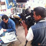 Tuvimos la visita en el Estudio de Paty Torres y Milton Salgado reporteros de TV Azteca, para hacernos una pequeña entrevista para el Programa "Ellas Arriba", Programa de revista que se transmitía por el canal Trece.